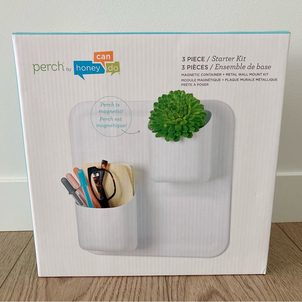 Magnetic Wall Organizer Vertical Storage System - 3 Piece Starter Kit